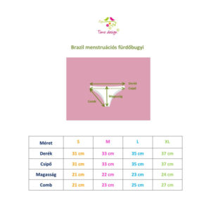 Fekete brazil (féltanga) fazonú menstruációs fürdőruha alsó, bikini alsó, fürdőbugyi