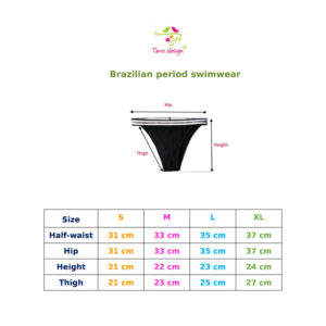 Fukszia brazil (féltanga) fazonú menstruációs fürdőruha alsó, bikini alsó, fürdőbugyi virágos derékpánttal