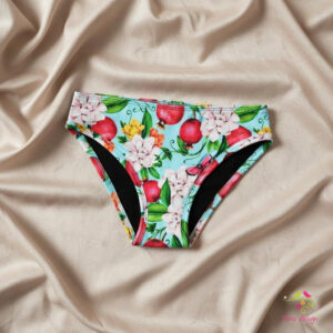 „Gyümölcsös-virágos” tini menstruációs bugyi erős vérzéshez, bikini fazonú