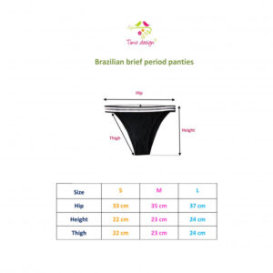 Timo design egyedi grafikás brazil menstruációs bugyi, enyhe – közepes vérzéshez