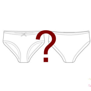Bikini fazonú menstruációs bugyi, közepesen erős vérzéshez, meglepetés mintával / színben
