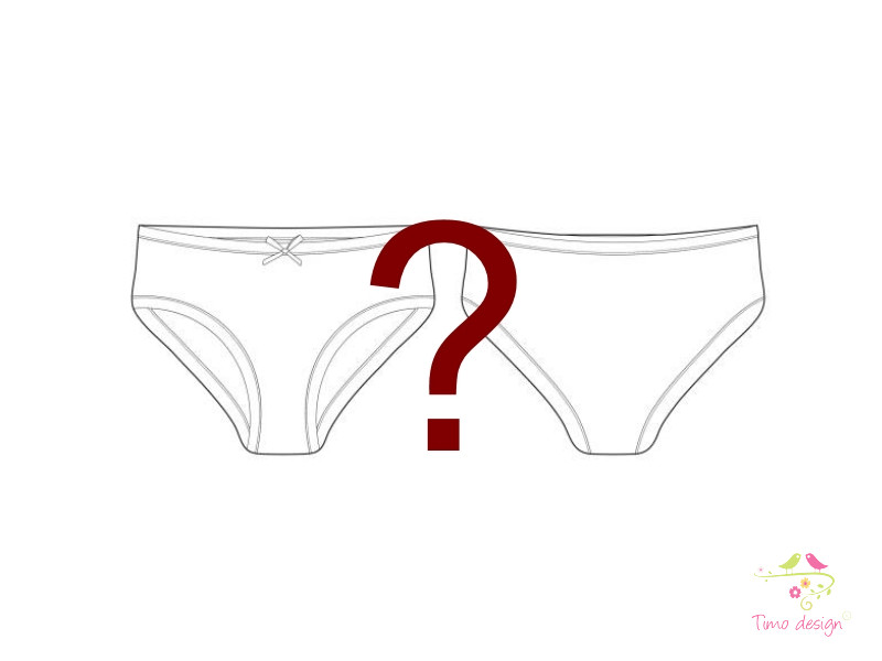 Bikini fazonú menstruációs bugyi, közepesen erős vérzéshez, meglepetés mintával / színben
