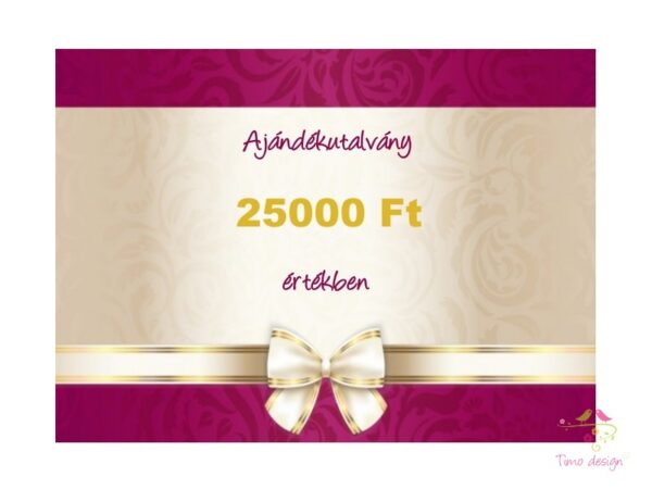 Ajándékutalvány 25000 Ft értékben