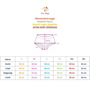 Testszínű boyshort menstruációs bugyi extrán erős vérzéshez