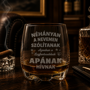 Gravírozott whiskys pohár apák napjára