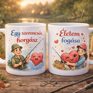 Páros Szerelmes Bögre Szett – „Egy szerencsés horgász” és „Életem fogása”