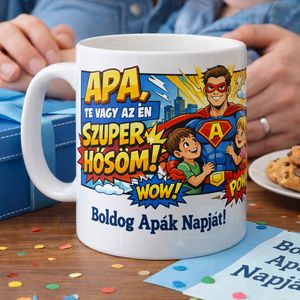 Szuperhősös apák napi bögre