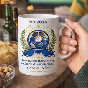 VB2026 Egyedi, névre szóló kerámia bögre focirajongóknak