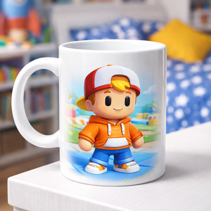 Vidám Gamer Bögre – Játékos Figura Mintával Egyedi Ajándék Gyerekeknek