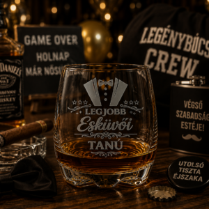 Legjobb Esküvői Tanú whisky pohár