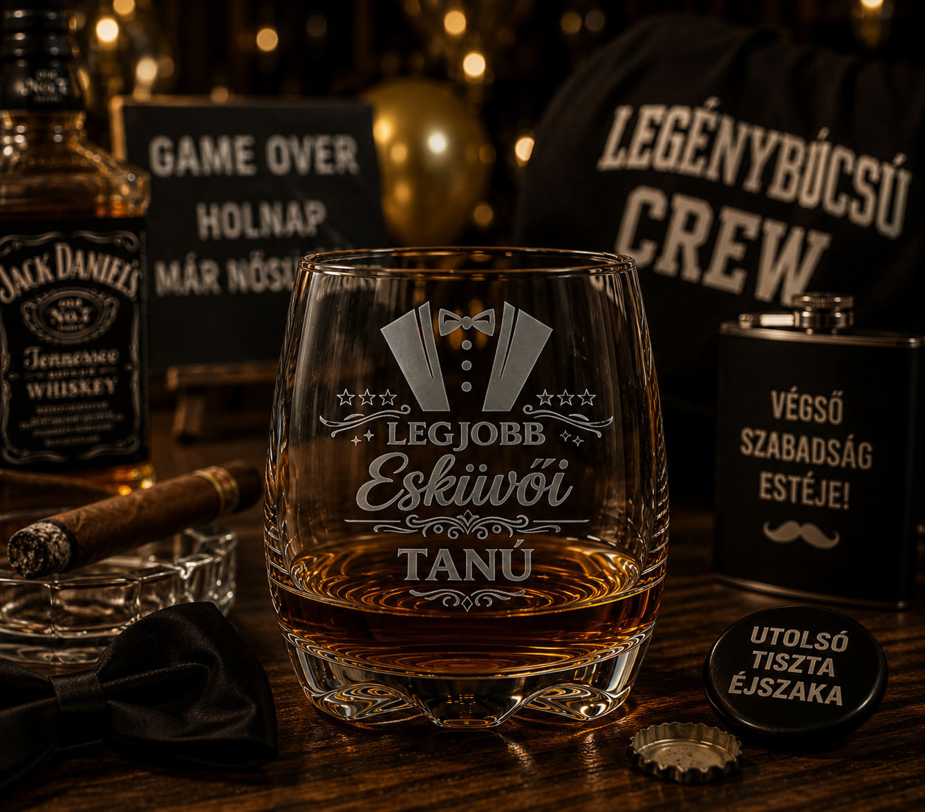 Legjobb Esküvői Tanú whisky pohár