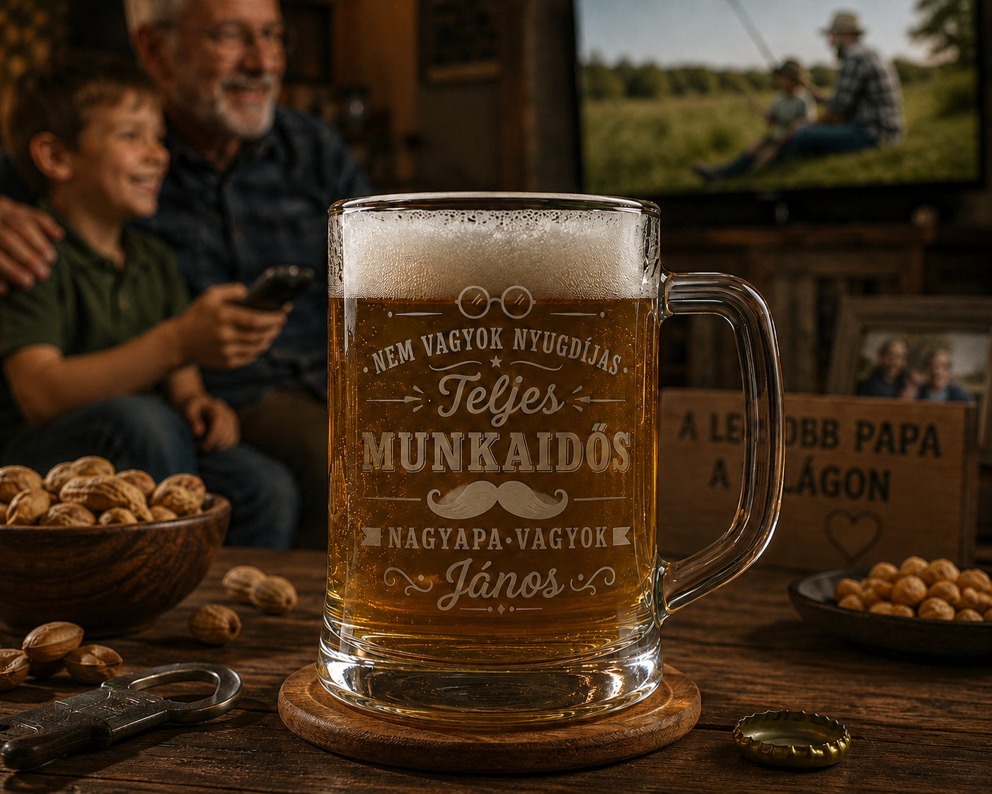 Nagypapás söröskorsó névvel