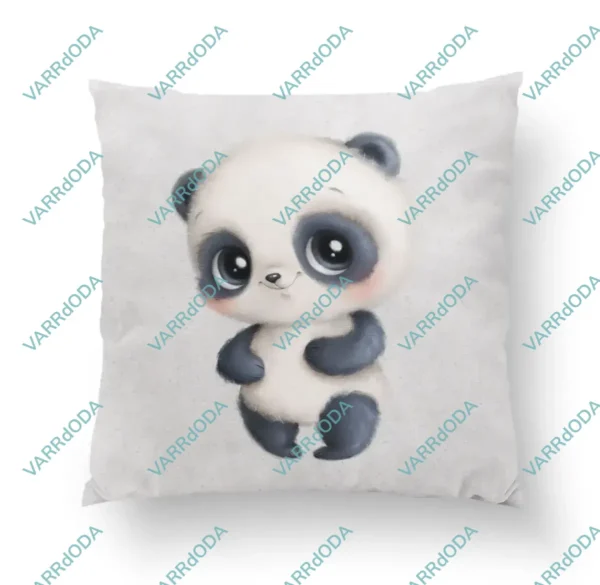 Édes panda szürke prémium párna