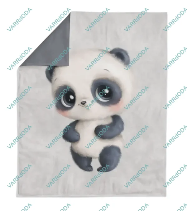 Cuki panda szürke prémium takaró