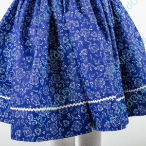 Tulipános kékfestő pörgős népi lányka szoknya