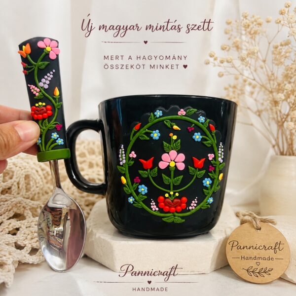 Magyaros Virágoskert – bögre és kanál szett