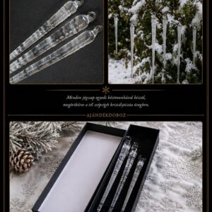 3 darabos üveg jégcsap szett díszdobozb…