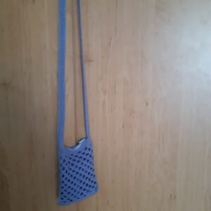 kézzel horgolt világoskék fesztivál táska