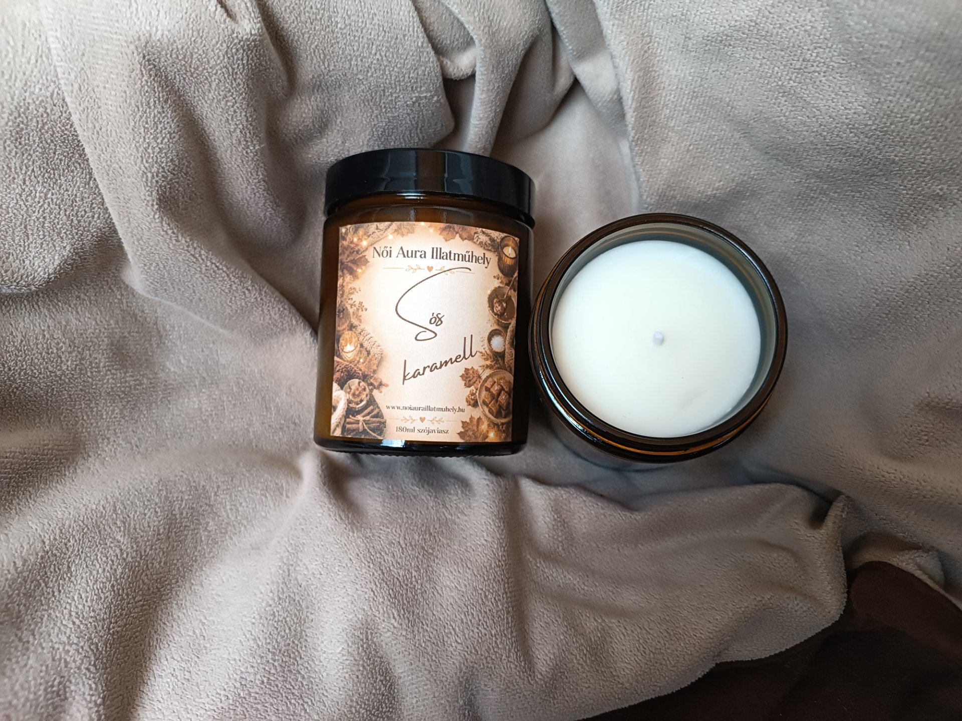 Sós karamell szójaviasz illatgyertya 180ml