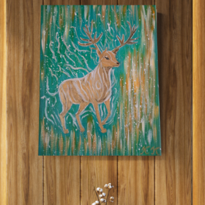 Csodaszarvas 30×40 cm akril festmény