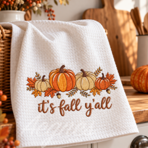 🍂 Hímzett őszi konyharuha