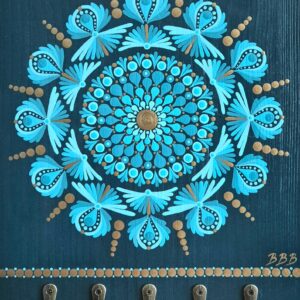 „Vízcsepp” mandala fali ékszer- és kulcstartó