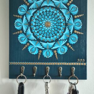 „Vízcsepp” mandala fali ékszer- és kulcstartó