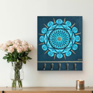 „Vízcsepp” mandala fali ékszer- és kulcstartó