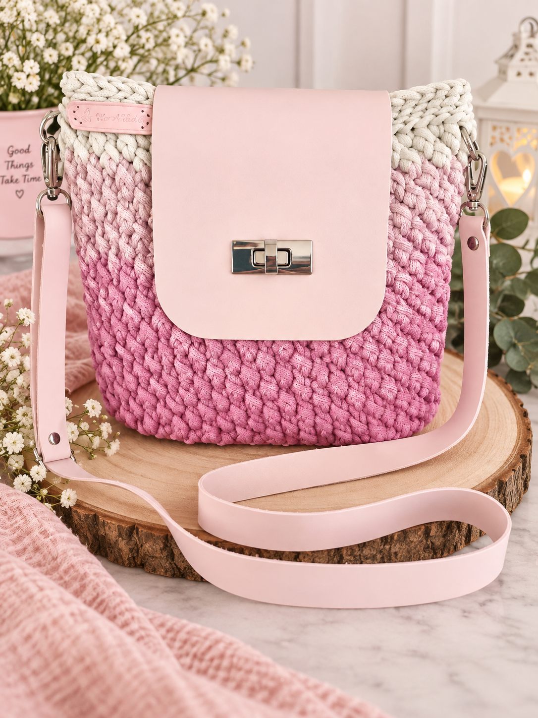 Horgolt crossbody táska