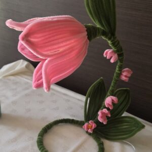 Kézműves Zsenília Tulipán Lámpa – Egyedi LED Hangulatvilágítás (USB-s)
