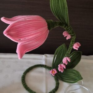 Kézműves Zsenília Tulipán Lámpa – Egyedi LED Hangulatvilágítás (USB-s)