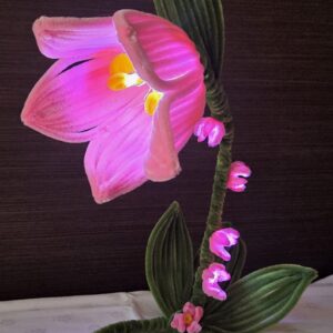 Kézműves Zsenília Tulipán Lámpa – Egyedi LED Hangulatvilágítás (USB-s)