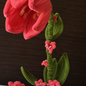 Kézműves Zsenília Tulipán Lámpa – Egyedi LED Hangulatvilágítás (USB-s)