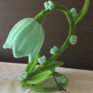 Kézműves Zsenília Tulipán Lámpa – Egyedi LED Hangulatvilágítás (USB-s)