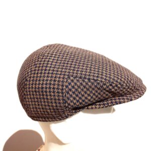 Golf sapka / őszi – téli / férfi/ Eszterházy-kockás gyapjú tweed szövet