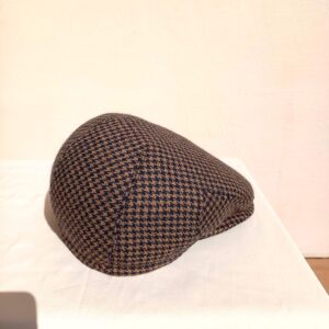 Golf sapka / őszi – téli / férfi/ Eszterházy-kockás gyapjú tweed szövet
