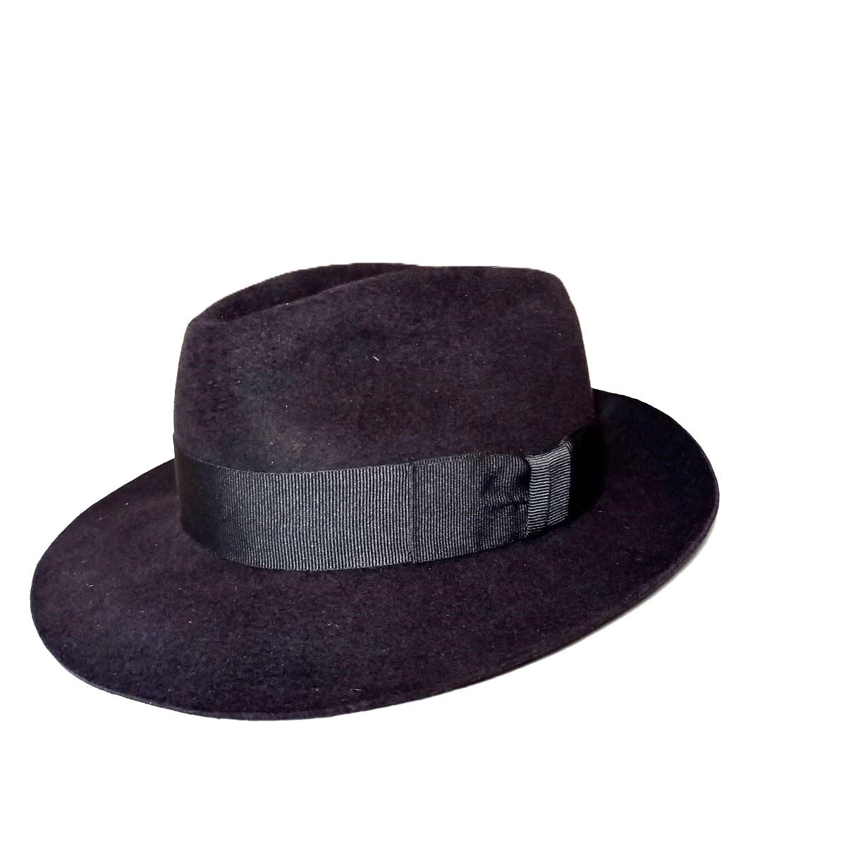 Fedora kalap / férfi / fekete nyúlszőr