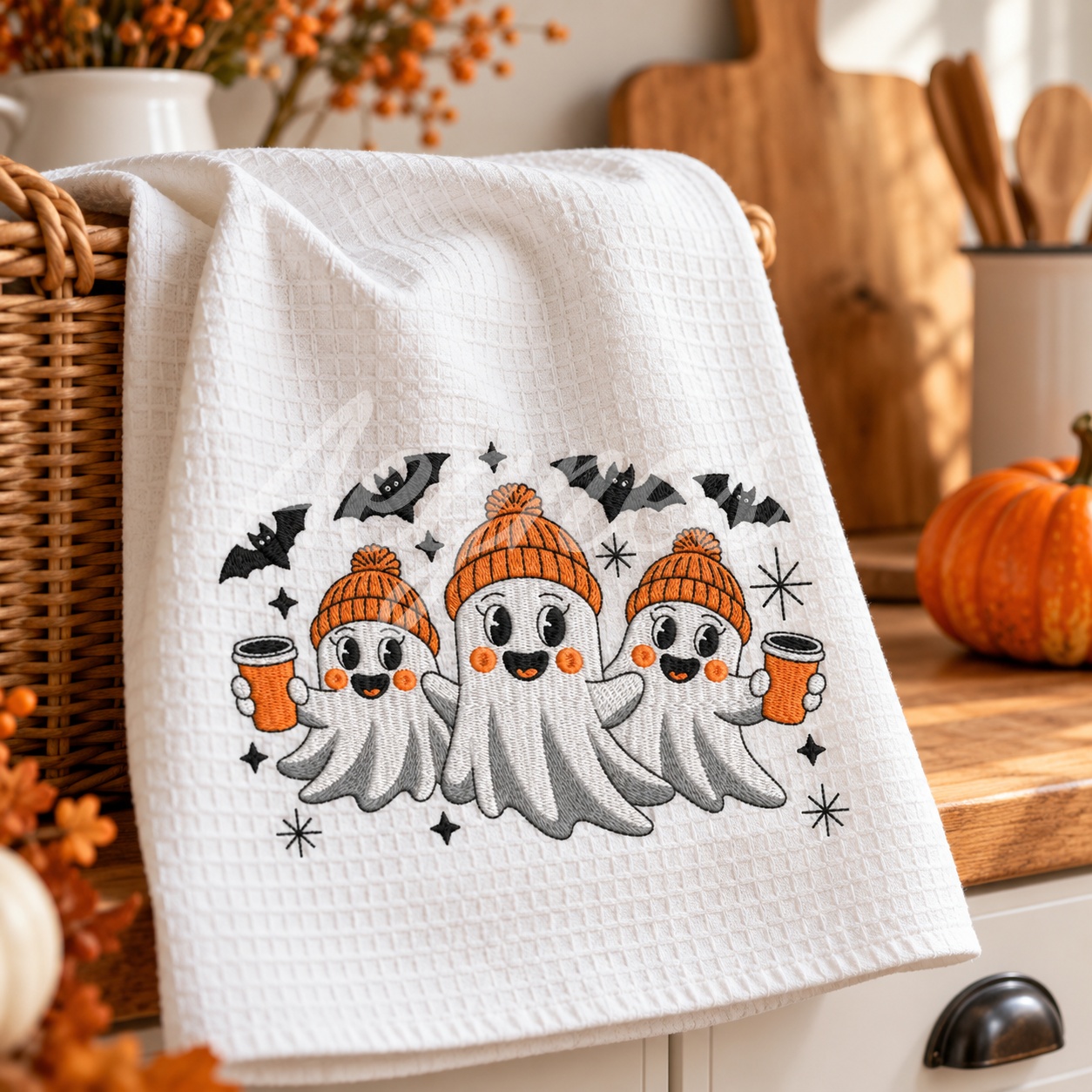🍂 Hímzett őszi konyharuha