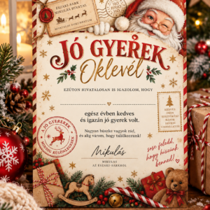 Nyomtatható mikulás oklevél