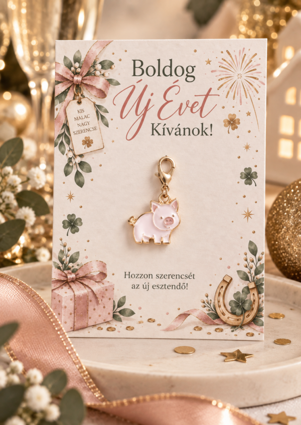 Szilveszteri ajándék – kismalac kulcstartó