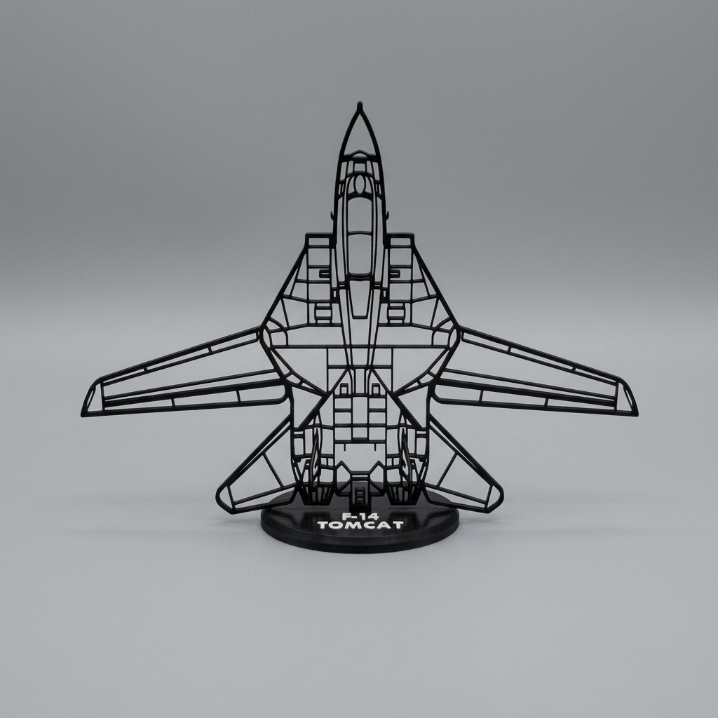 F-14 Tomcat nyitott szárnyas sziluett dekoráció