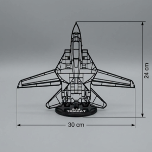 F-14 Tomcat nyitott szárnyas sziluett dekoráció