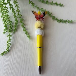 Akril és gyanta gyönggyel díszített toll