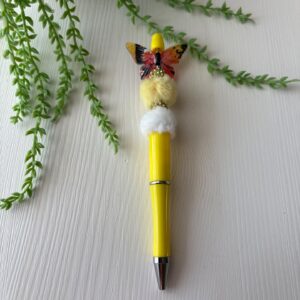 Akril és gyanta gyönggyel díszített toll