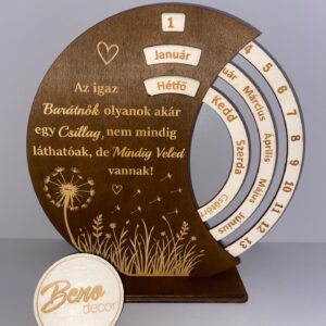 Gravírozott öröknaptár pitypangos mintával