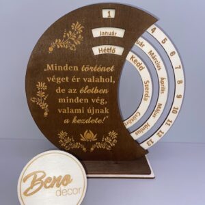 Gravírozott öröknaptár idézettel
