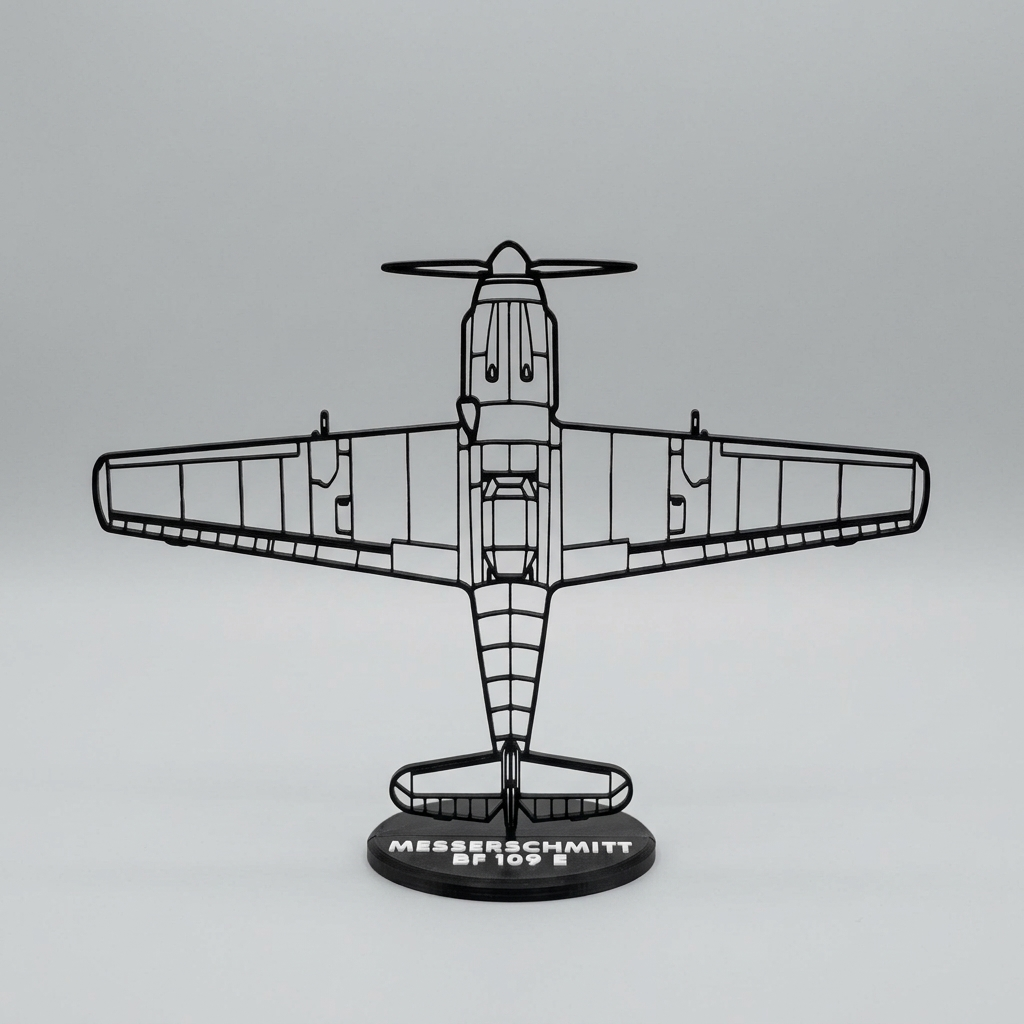 Messerschmitt Bf 109 E sziluett dekoráció