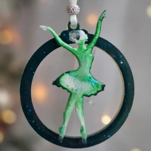 EMERALD GRACE – 5 darabos kézműves karácsonyfadísz szett díszdobozban