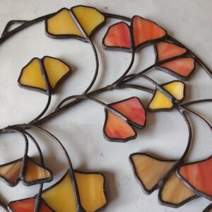 Ginkgo – Üveg őszi fényfogó, ablakdísz