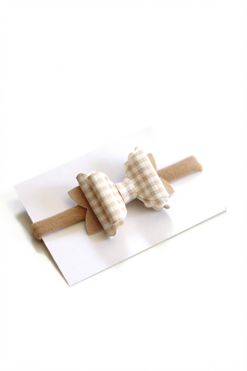 Drapp kockás műbőr elasztikus pánt mini